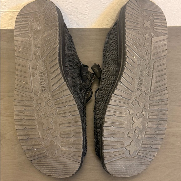 Hey Dude Wally Sox Shoes Mens Size 8 Jet Black Knit Slip On Casual Comfort - Picture 6 of 7